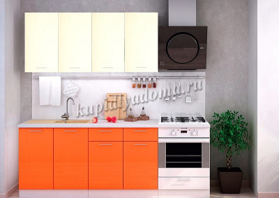 Шкаф нижний ШНУ 850 Кухня Ксения (Оранжевый глянец)