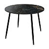Стол обеденный Луна-1 (Черный/Пластик Мрамор марквина черный) 