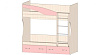 Кровать двухъярусная Буратино (Дуб молочный/Розовый)