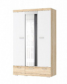 Шкаф с зеркалом Соната ШСЗ-1350 (Дуб сонома/Белый глянец)