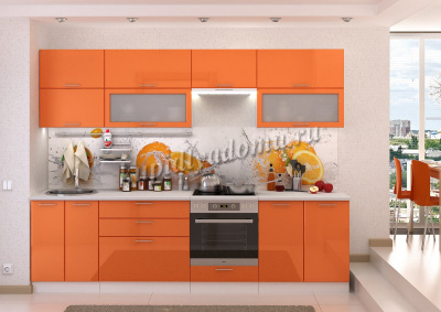 Шкаф верхний ШВ 400 Кухня Ксения (Оранжевый глянец)